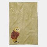 Golden Ruby Owl Towel