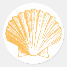 Golden Sand Sea Shell Sticker