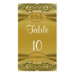 Golden Scrolls 50th Wedding Anniversary Business Card Templates