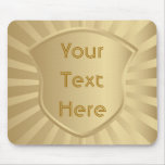 golden shield with sunburst mouse mat