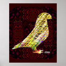Golden Show Racer Pigeon Poster