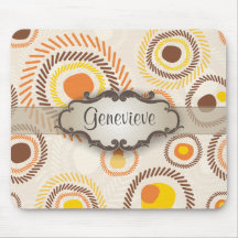 Golden Sunbursts with Nameplate Mousepads