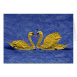 golden swans 2 greeting cards