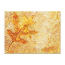 Golden Textured Leaf Canvas Prints