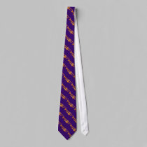 Golden Trumpet Chains on Blue ties