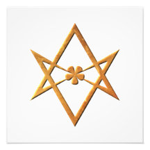 Golden Unicursal Hexagram - thelemic symbol Photo Art