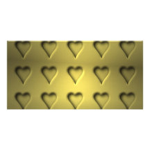 Golden Valentine Hearts Picture Card