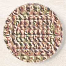 Golden Vintage Cave Designs Coaster