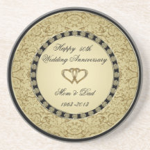 Golden Wedding Anniversary Coaster
