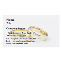 Golden Wedding Rings On White Background Business Cards