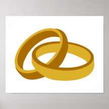 Golden Wedding rings Print