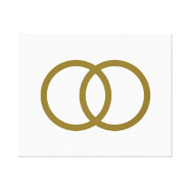 Golden wedding rings stretched canvas print
