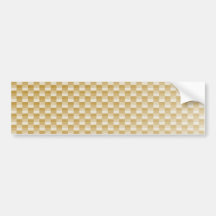 Golden Yellow Carbon Fibre Patterned Bumper Sticker
