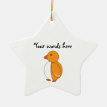 Golden yellow cute penguin christmas ornaments