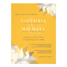 Goldenrod and White Floral Wedding Invitations
