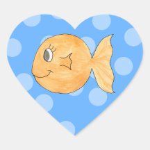 Goldfish. Heart Sticker