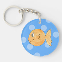 Goldfish. Round Acrylic Key Chain