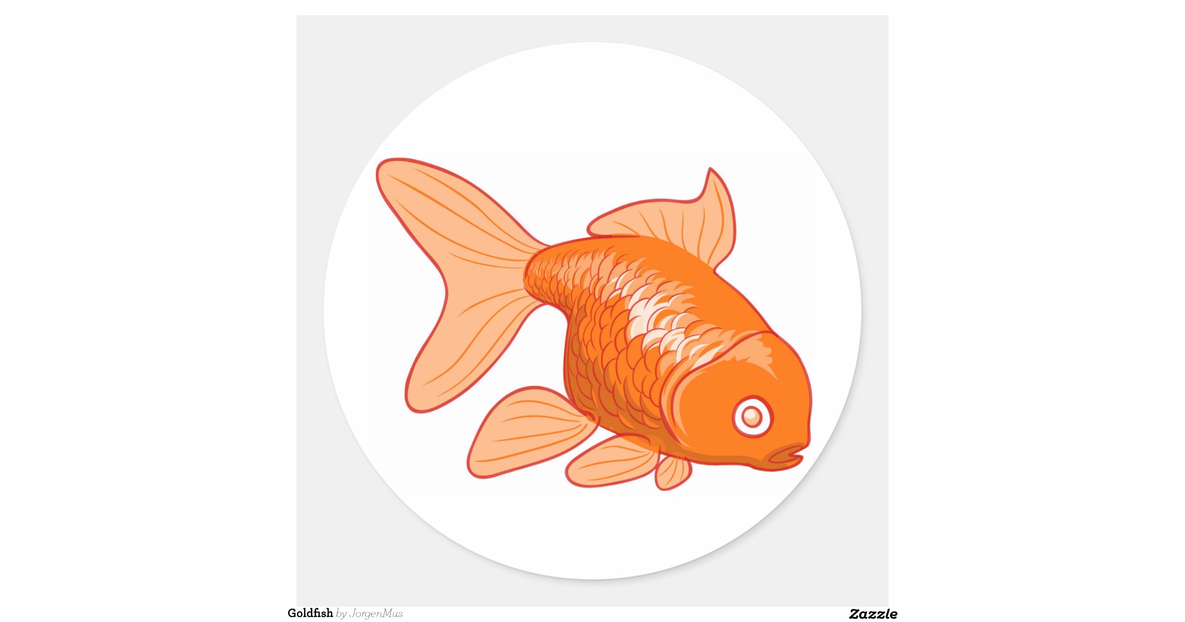 Goldfish Round Sticker | Zazzle