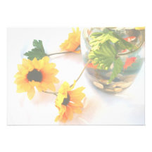 Goldfish Wedding Centerpiece Flowers, Faded ver. Custom Announcements