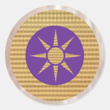Goldstar on Havenly Purple Round Sticker