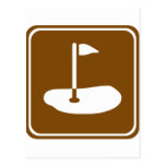 Golf Course Highway Sign Postcard