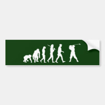 Golf Evolution golfers golfing club house gift Bumper Stickers