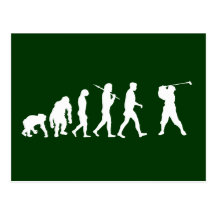 Golf Evolution golfers golfing club house gift Postcard