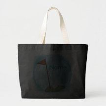 Golf Flag Custom Name Tote Bags