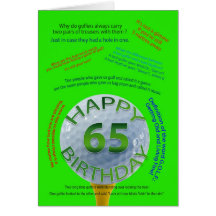 Golf Jokes birthday card for 65 year old