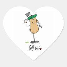 Golf Nut T-shirts and Gifts Heart Stickers