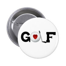 Golf with Golf Ball Pinback Button