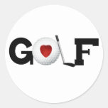 Golf with Golf Ball Round Stickers