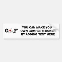 Golf With Golf Ball Tshirts and Gifts Bumper Sticker