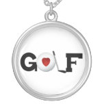 Golf With Golf Ball Tshirts and Gifts Custom Necklace
