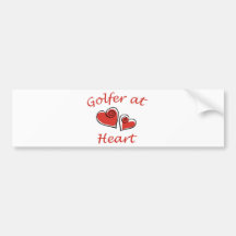Golfer at Heart Bumper Sticker