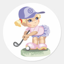 Golfing Girl Sticker