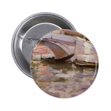 Gondolas by Sargent, Vintage Victorian Fine Art Pinback Buttons