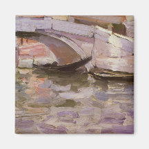 Gondolas by Sargent, Vintage Victorian Fine Art Fridge Magnets