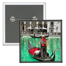 Gondolier Pinback Buttons