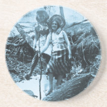 Gone Fishin' Stereoview Drink Coasters