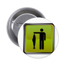 Gone Fishing Sign Pinback Buttons
