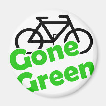 gone green bicycle refrigerator magnet