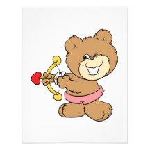 good aim winking cupid teddy bear design custom invitation