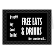 GOOD BUDDY Funny Groomsman Invitation Free Food Greeting Card