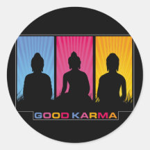 Good Karma Buddhas Round Stickers