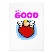 Good Little Angel on Heart Personalised Invitations