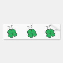 Good Luck Clover Cow Bumper Stickers