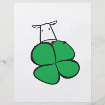 Good Luck Clover Cow Flyer Design