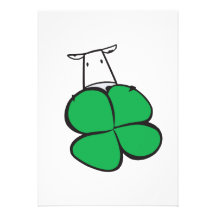 Good Luck Clover Cow Invitations