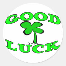 Good Luck Four Leaf Clover Sticker
